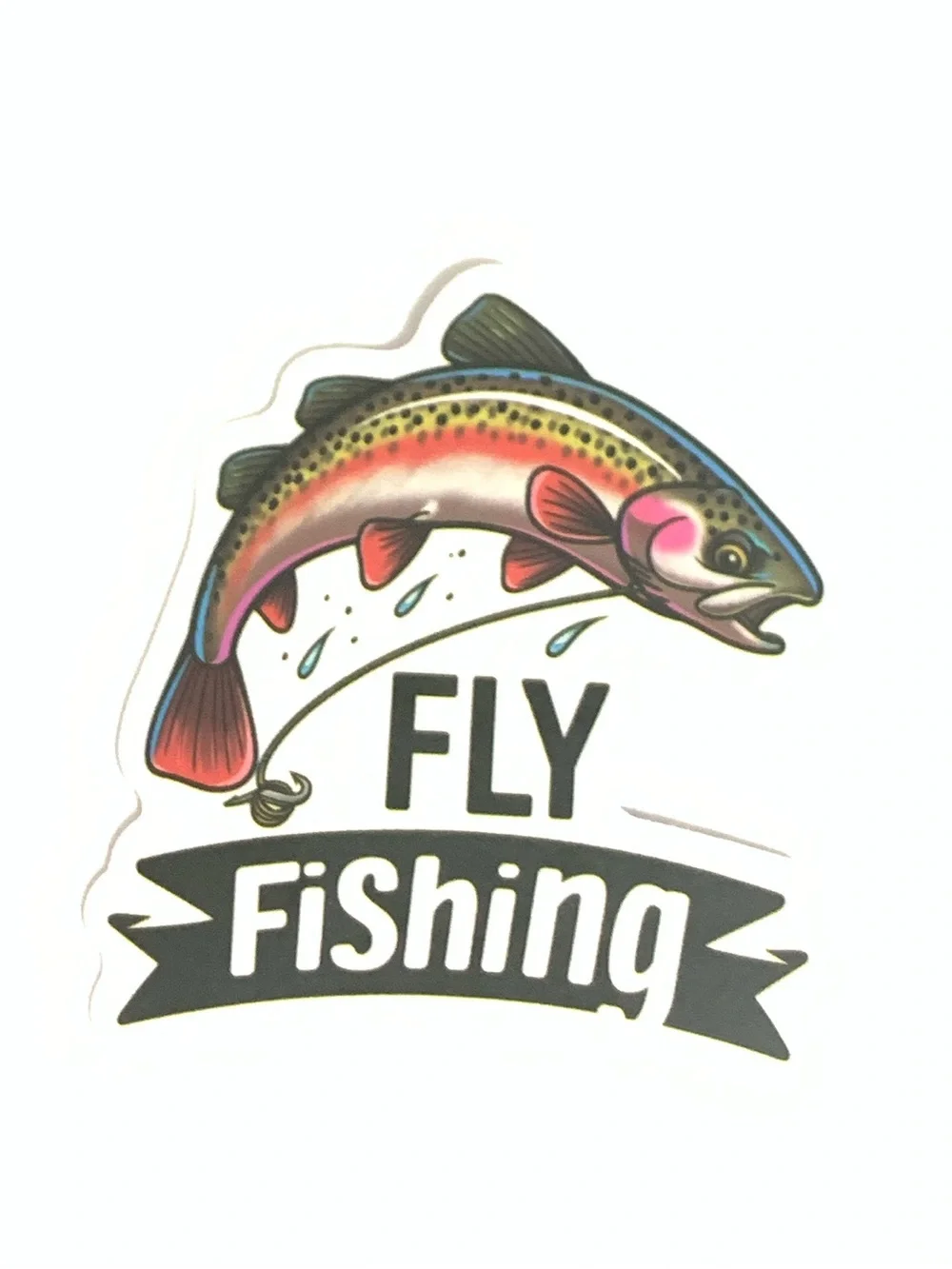 Fly Fishing Rainbow Trout Sticker - Multi-Color