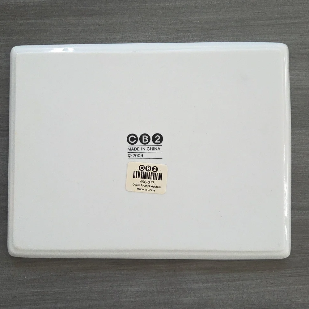 CRATE & BARREL CB2 OLIVER RECTANGLE APPETIZER PLATE TOOTHPICK 2009 RETIRED