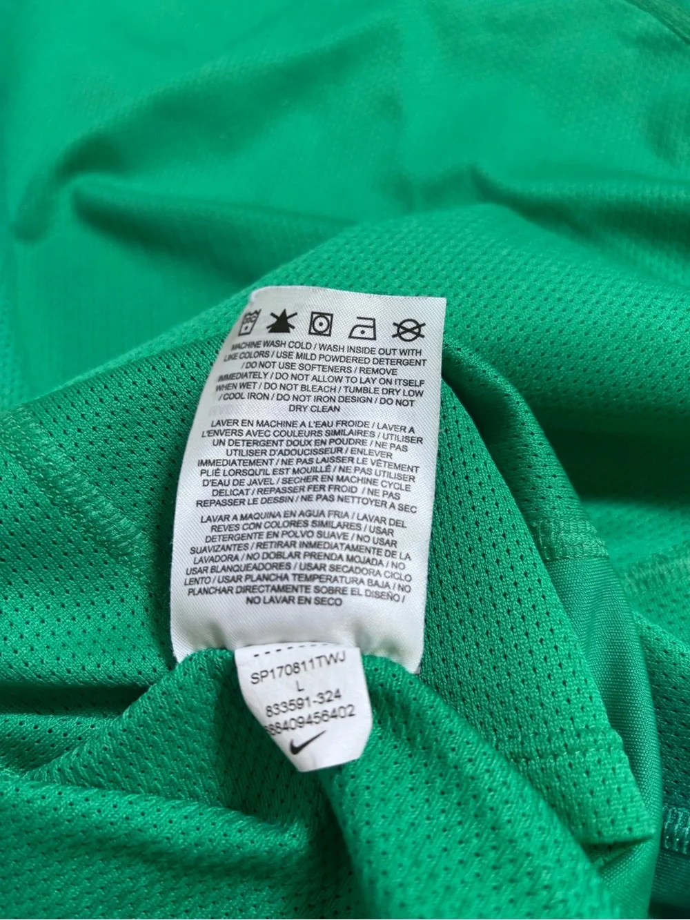 Nike Dri-FIT Emerald Green Running Top Women’s Large Mesh Vent Athletic Tee