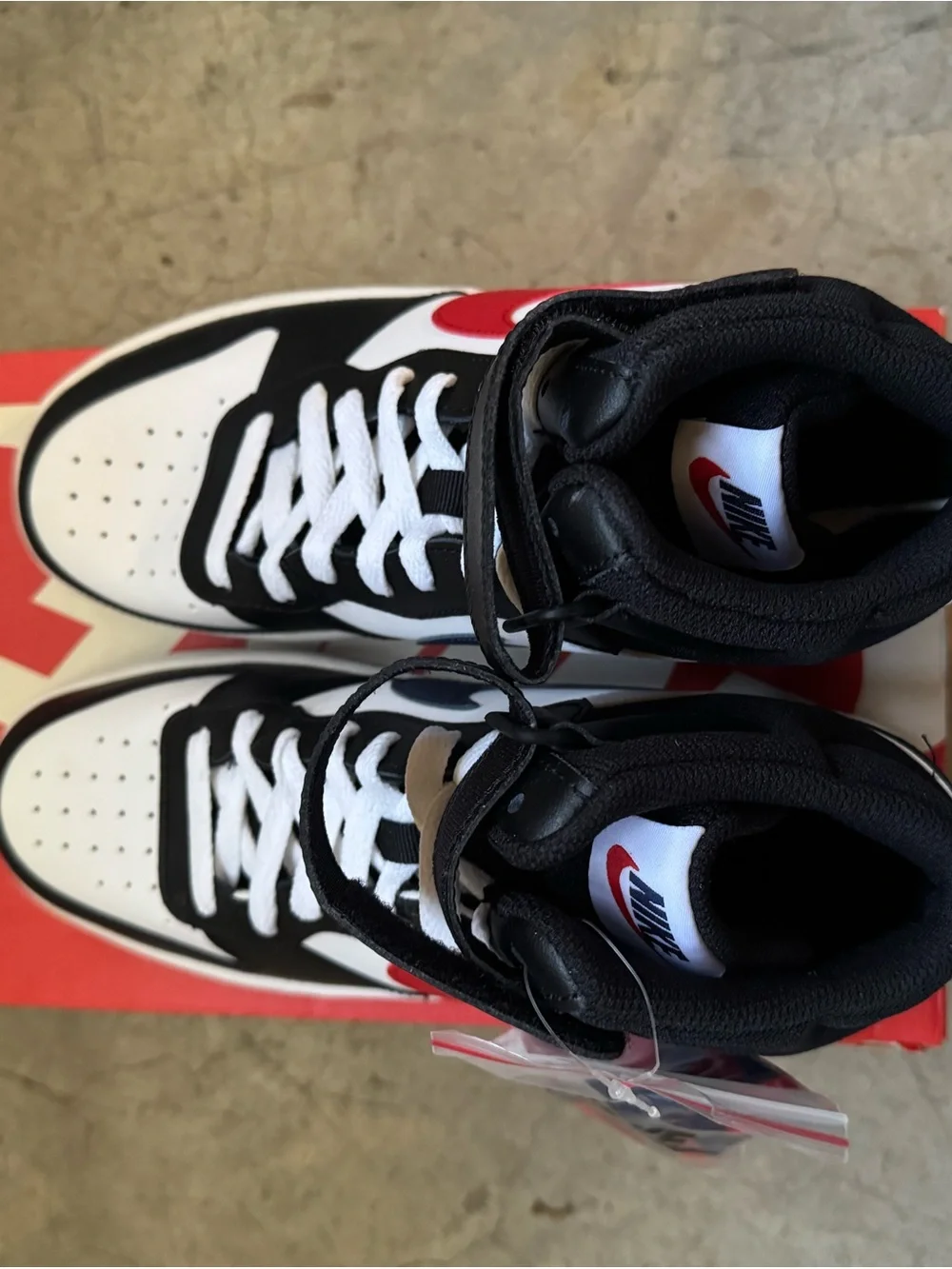 Nike Black White and Red High-Top Sneakers