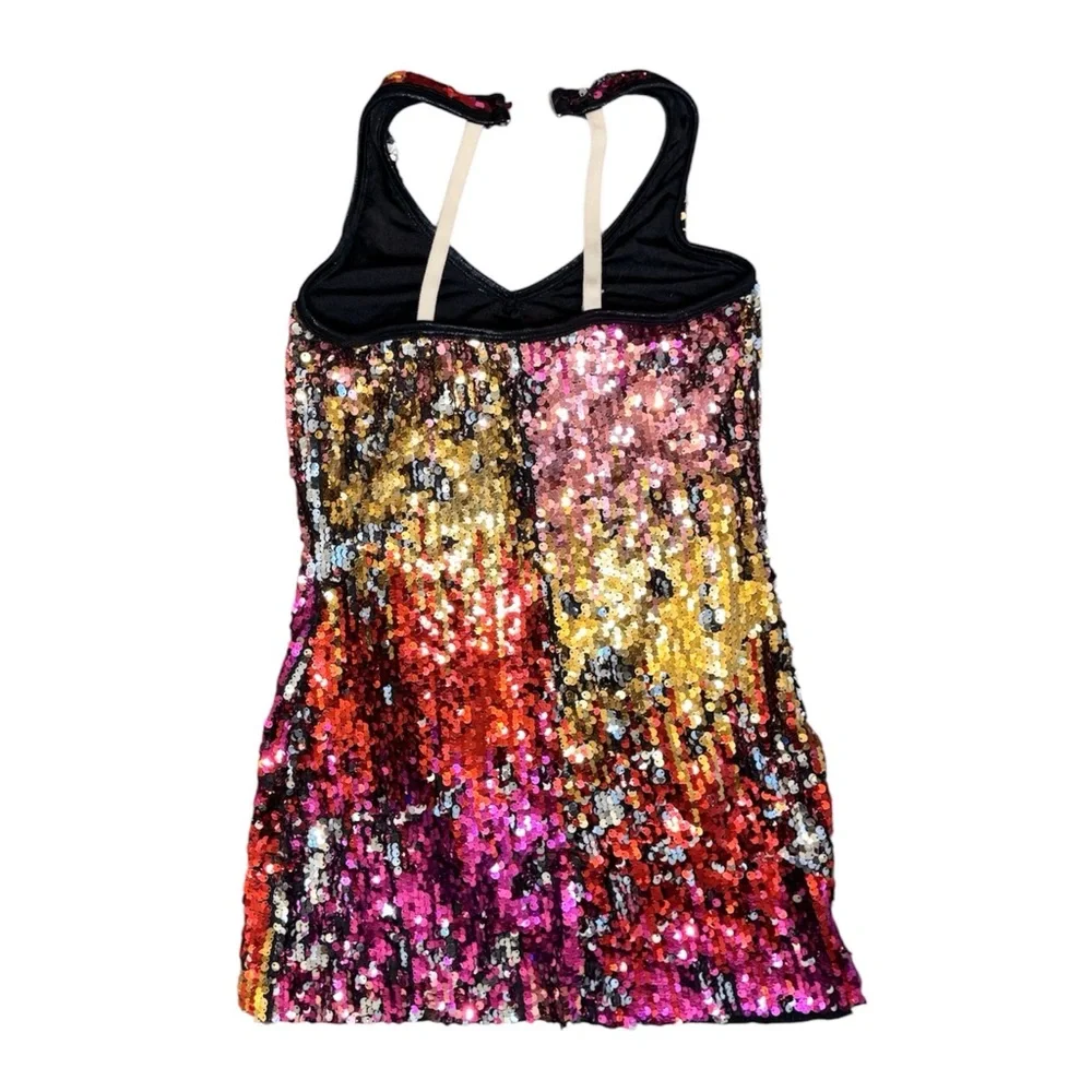 A Wish Come True | Fire & Ice Sequin Dance Costume Dress Red Pink, Size 12-14