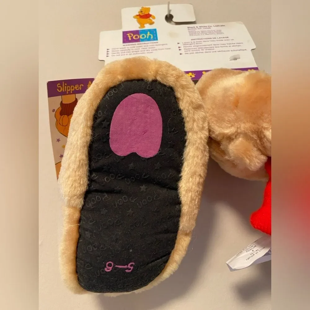 Vintage Y2K Disney Character Pooh Bear Slipper Baby Toddler Shoes NWT