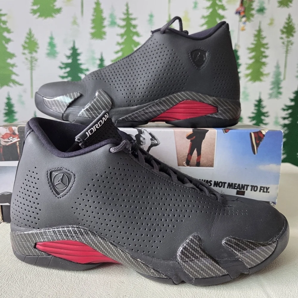 Air Jordan 14 Retro Black-Anthracite-Varsity Red