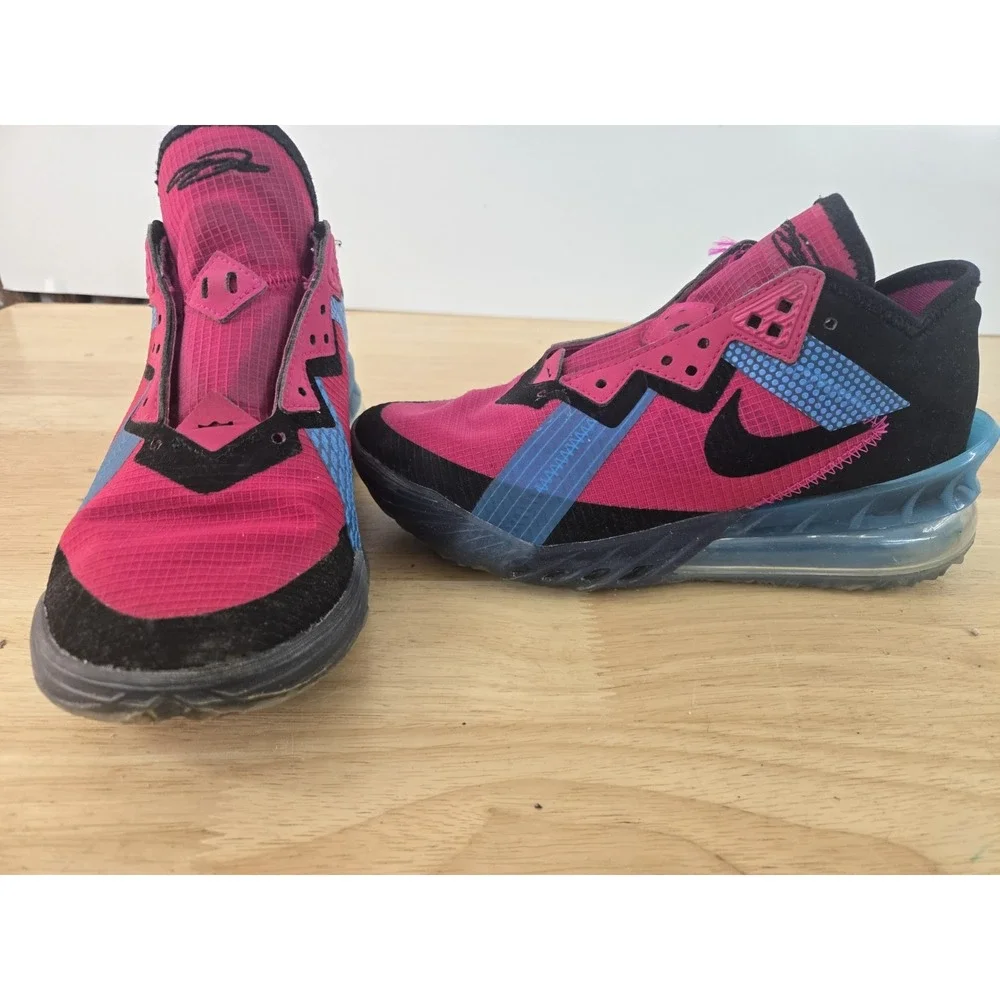 Nike Lebron XVIII Low Fireberry 'Neon Nights' Sneakers‎ Size 3.5 Shoes No Laces