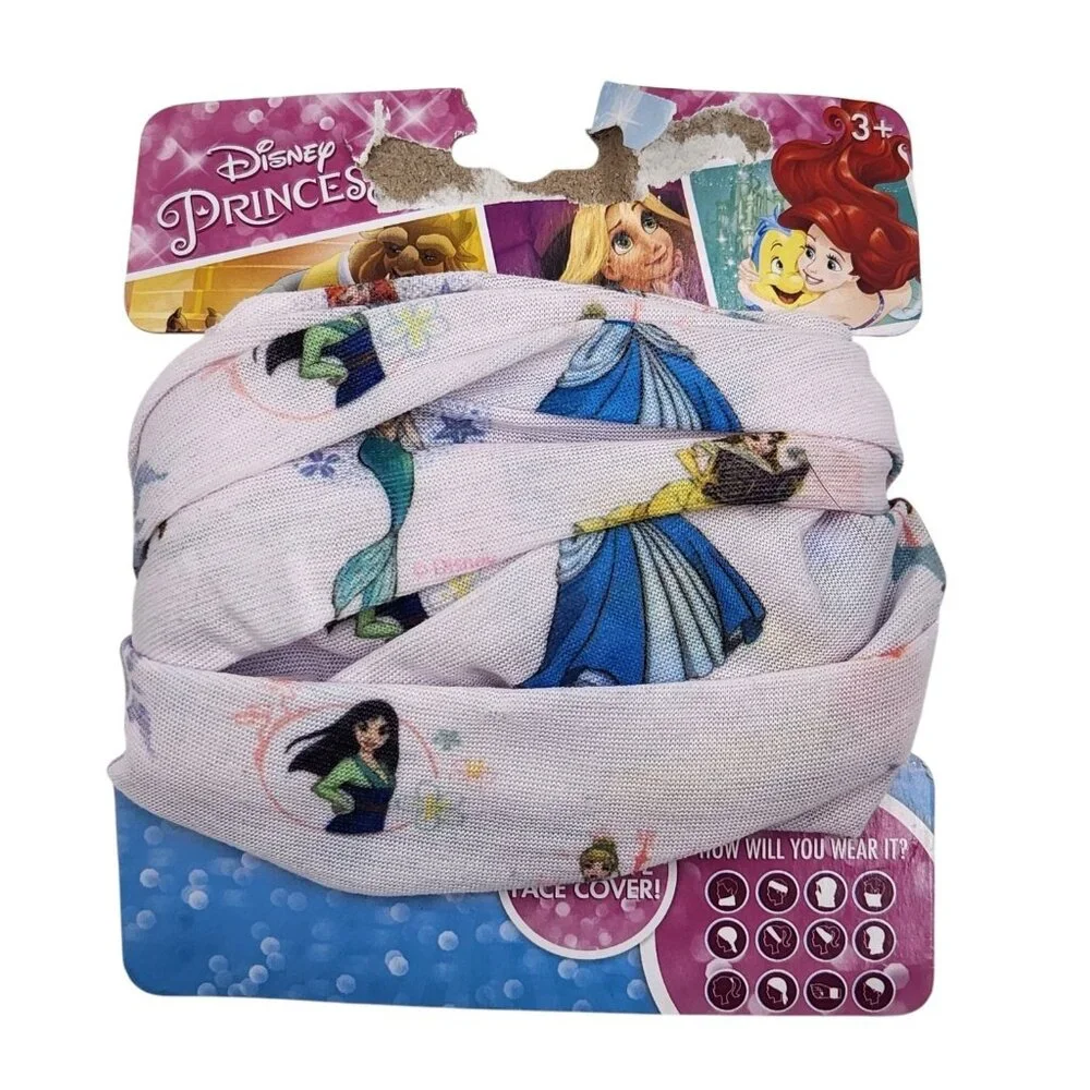Disney‎ Princess Protective Headband Face Cover Multicolor Washable Reusable 3+