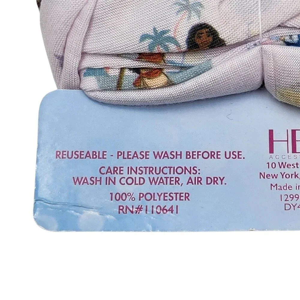 Disney‎ Princess Protective Headband Face Cover Multicolor Washable Reusable 3+