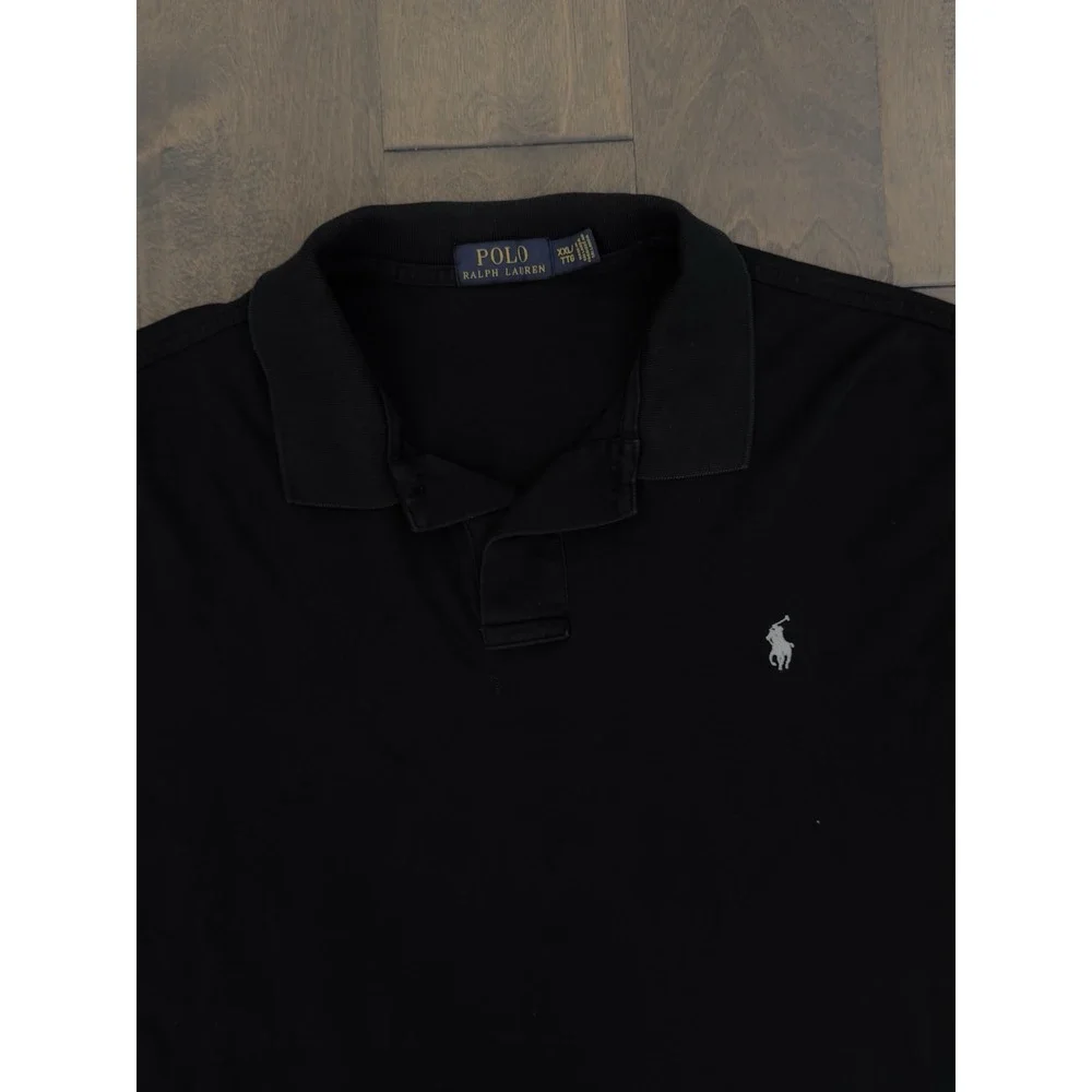 Ralph Lauren Mens Short Sleeve Black Classic Fit Polo Shirt Size 2XL White Pony