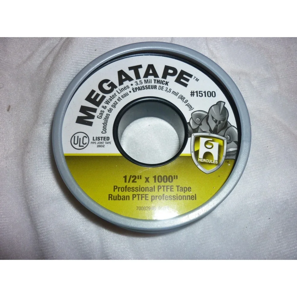 Hercules Megatape 1/2 Inch‎ x 1000 Inch PTFE Pipe Thread Seal Tape 15100