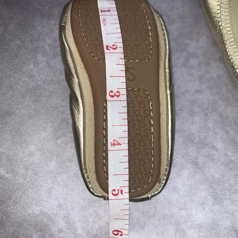 Yosi Samra Little Girl Shoes Size 6C Ballet Flats Gold Sammie Slip On Runs Small
