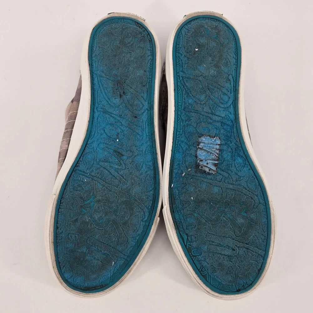 Blowfish Malibu Marley Grey Camo Distressed Slip On Sneaker Canvas Shoes 7