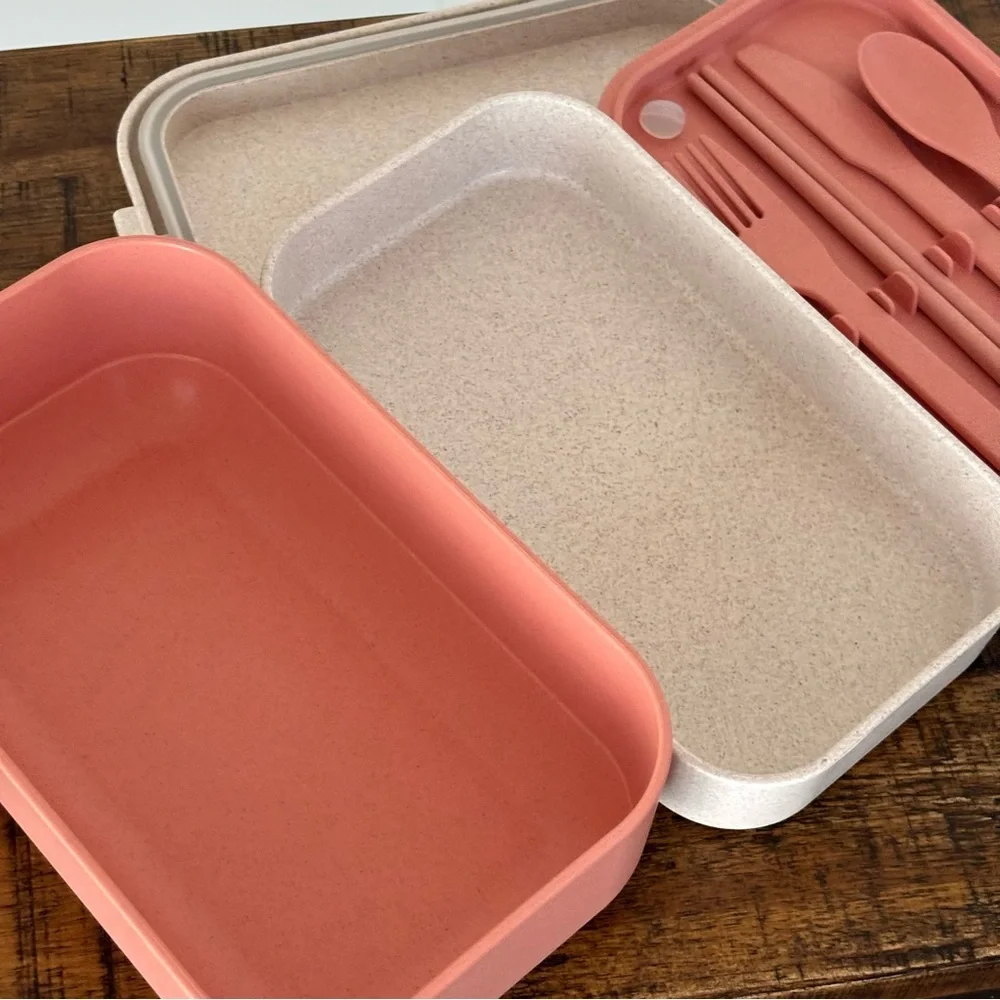 Our Place Layered Lunch Box with Clips and Utensils