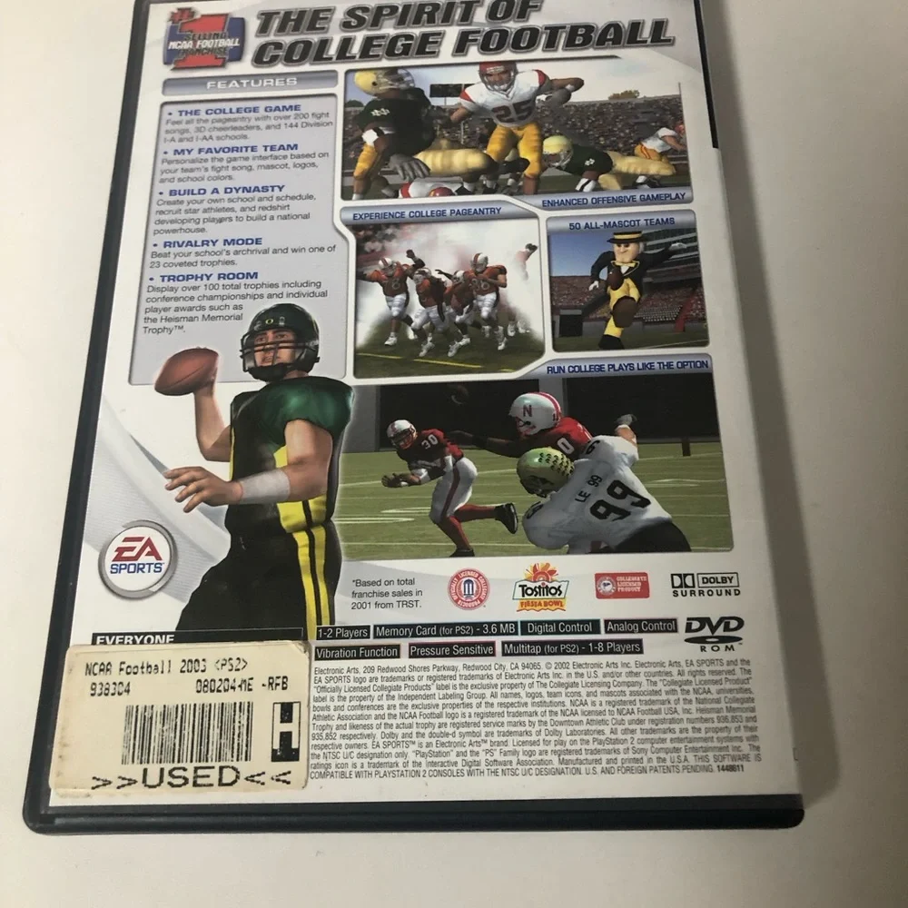 NCAA Football 2003‎ (Sony PlayStation 2, 2002) PS2 with Manual