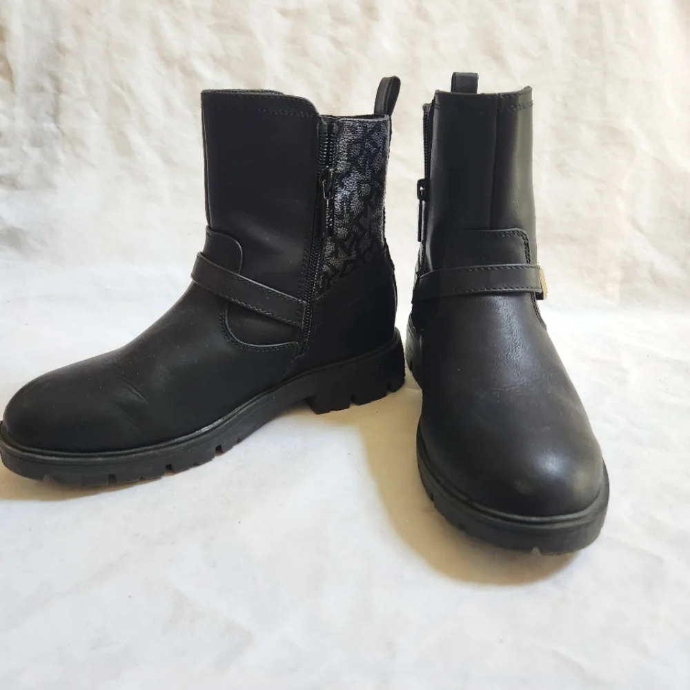 DKNY Black Buckle Girls Boots SIZE 4