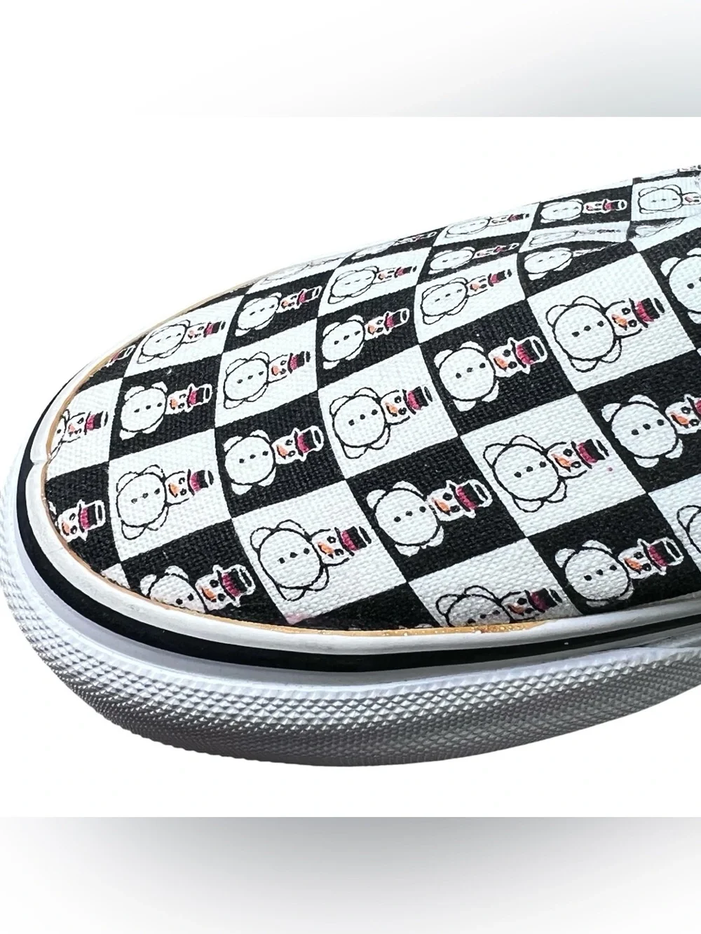 Vans Kids Classic Slip-On Checkered Snowman Pattern Sneakers NWT Size 1.5