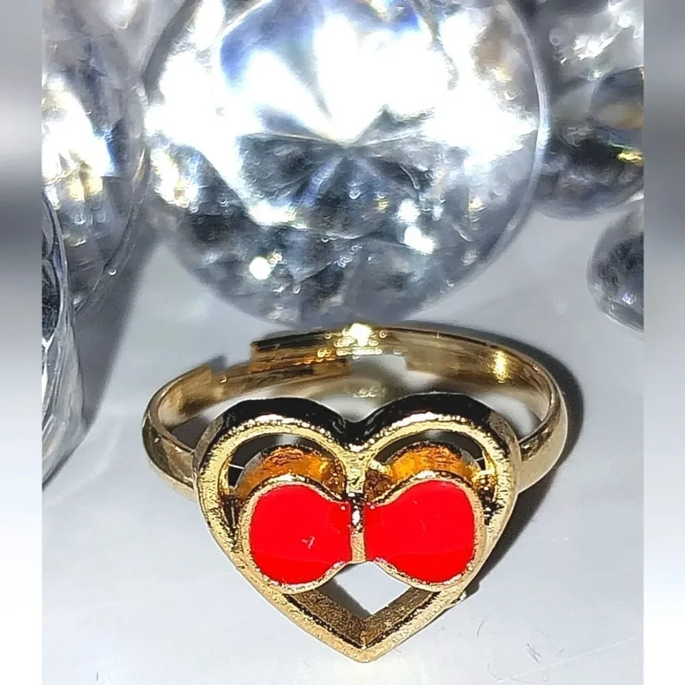 Super cute girls jeweled adjustable ring