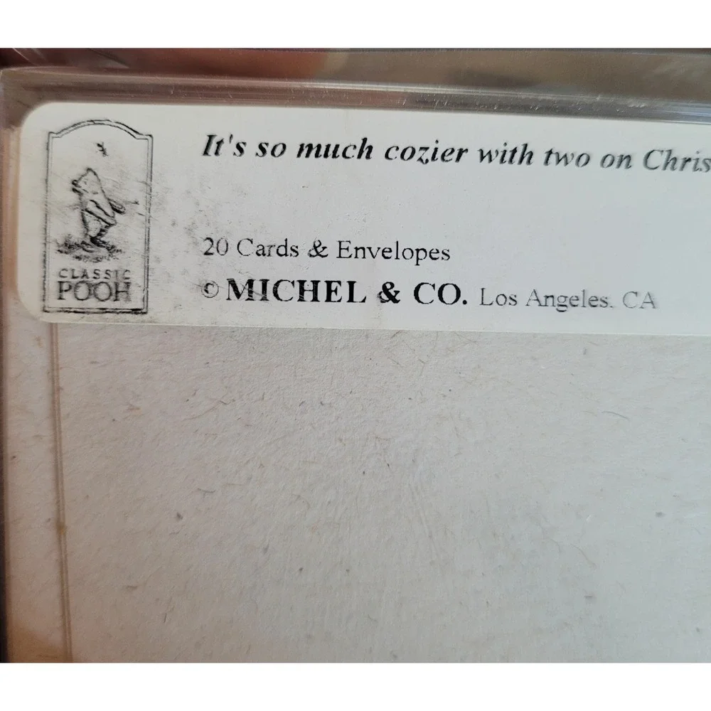 Classic Pooh Christmas‎ Cards Michel & Co New Sealed Stationery Set #HH