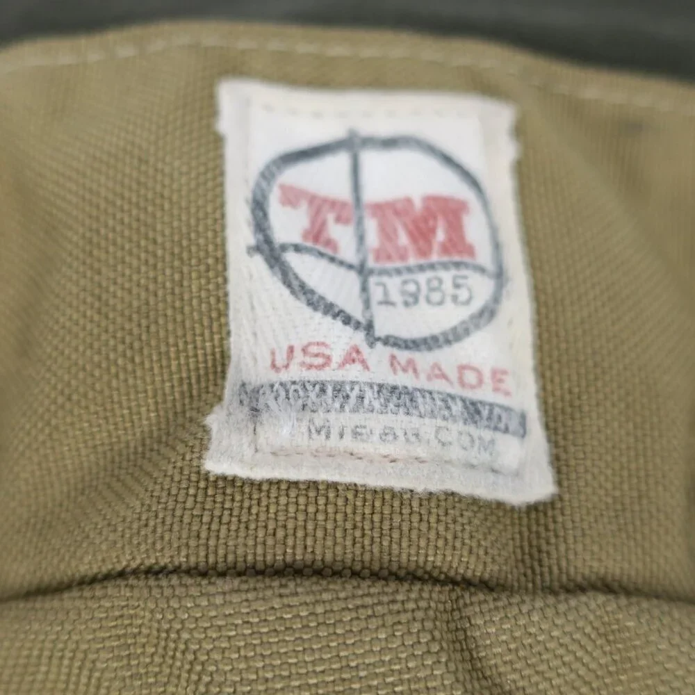 TM1985 Brooklyn Green/Tan Top Load Over Shoulder Duffle Military Bag Made In USA