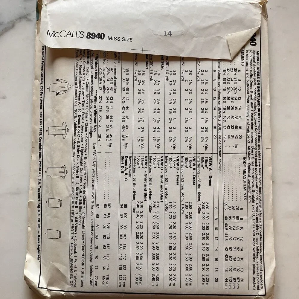McCalls vintage mccalls