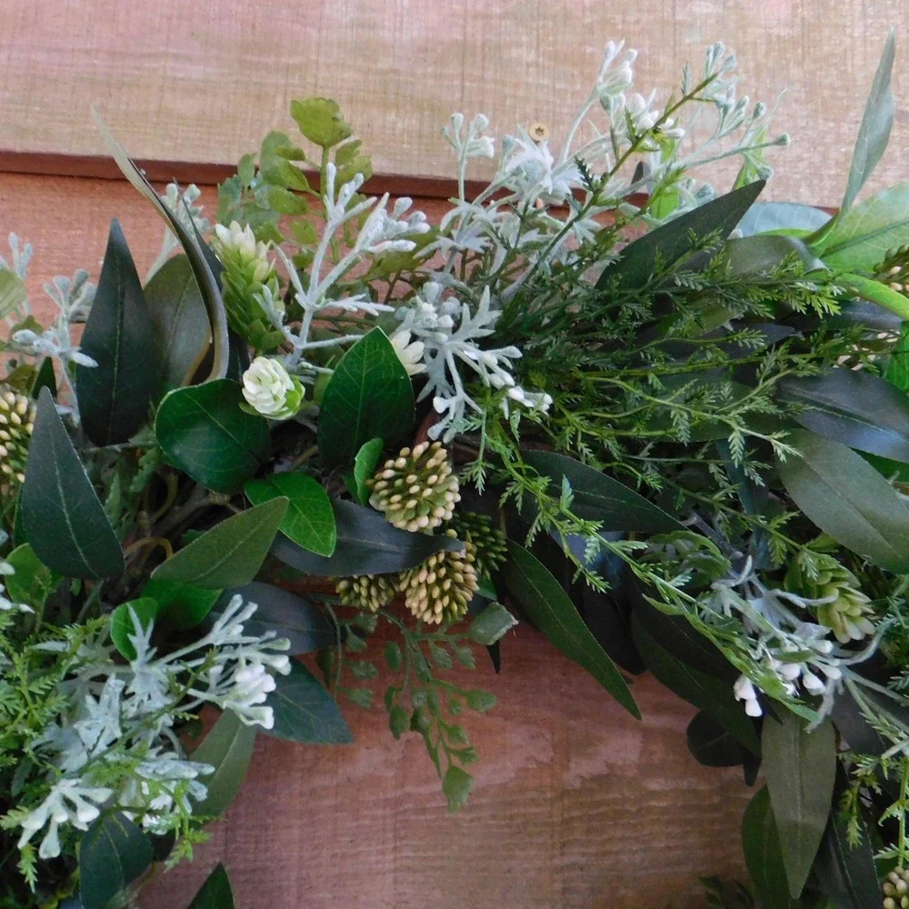 Artificial Year‎ Round Greenery Wreath for Front Door Viburnum Berries