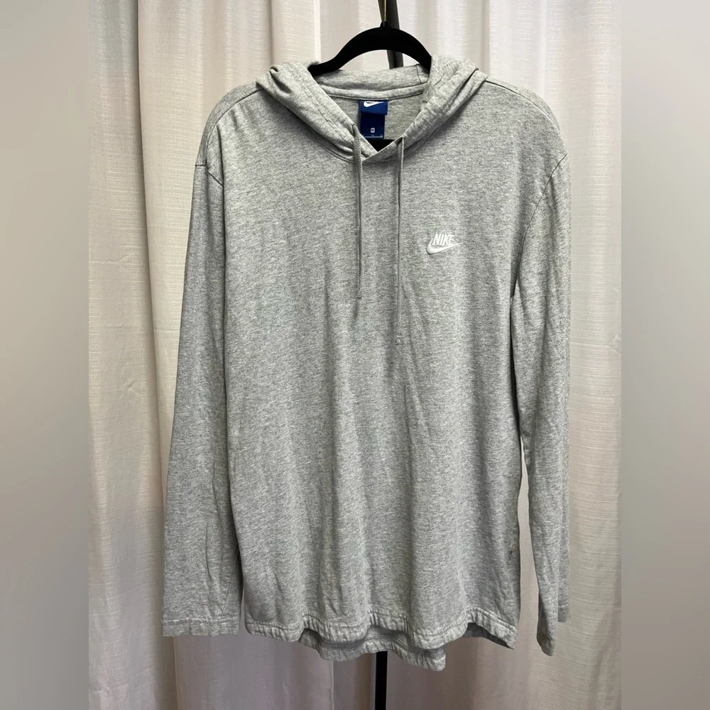 Nike vintage blue tag grey pullover hooded sweatshirt | size XL