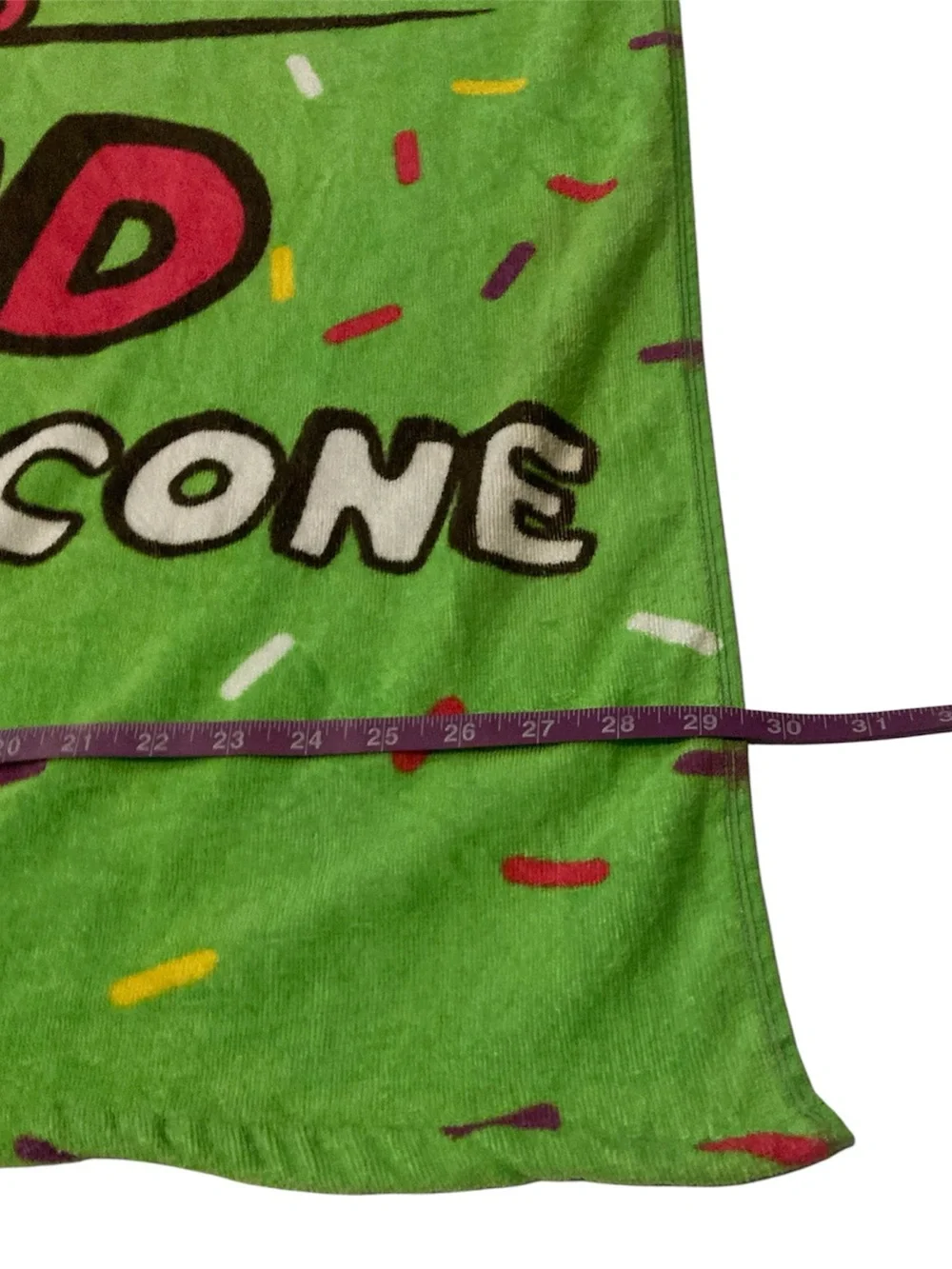 Rad To The Cone Green Beach Pool Bath Towel Ice Cream Skateboard Confetti
