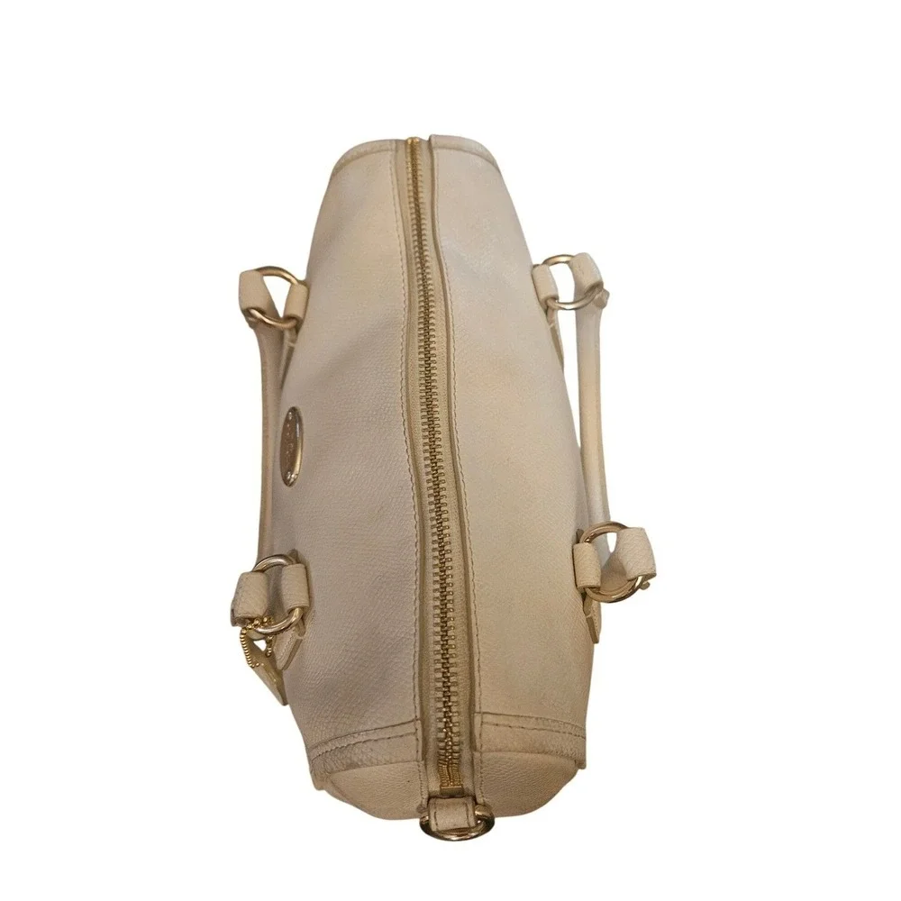 Coach Bennett Mini Satchel Cream Beige Crossgrain Leather Handbag F36624