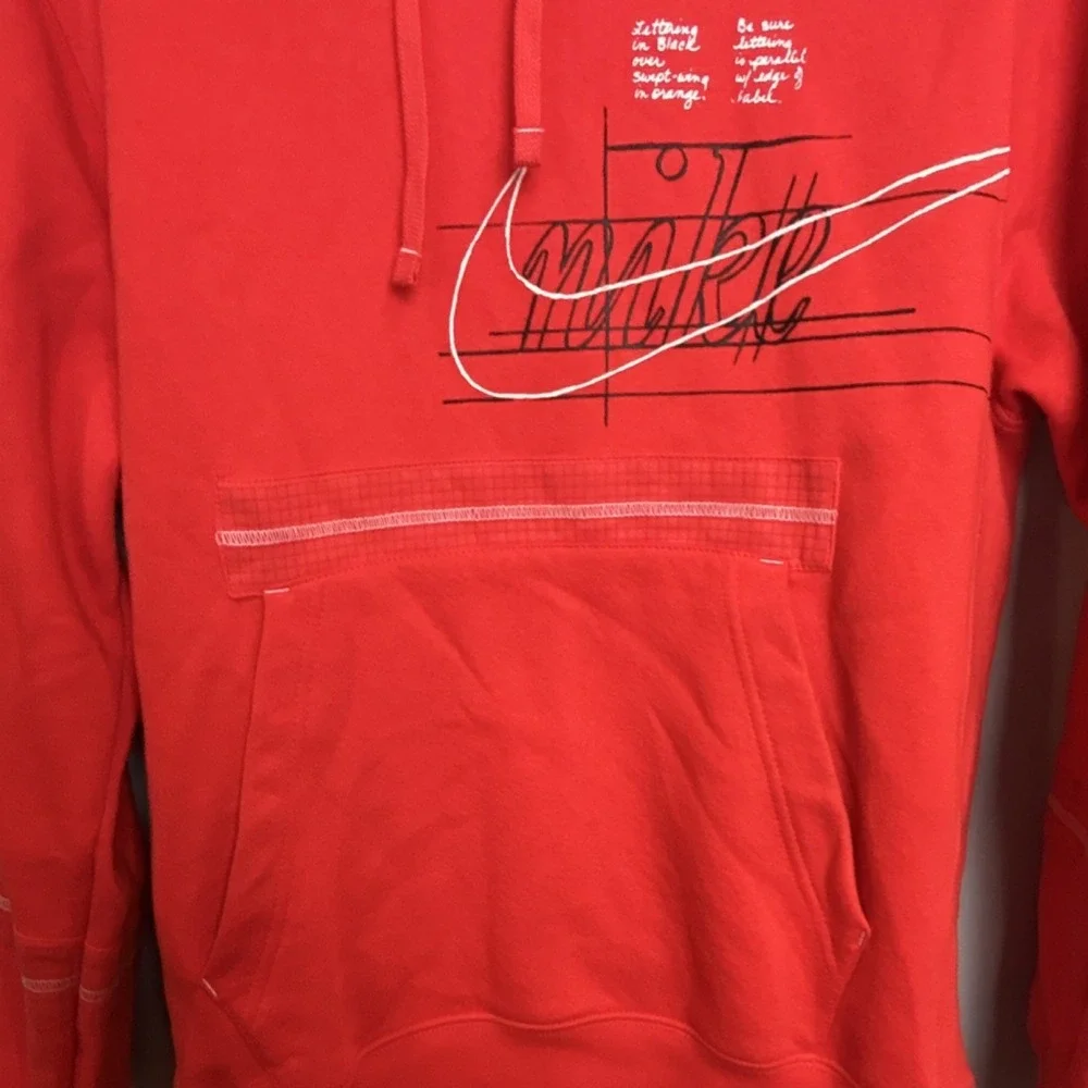 Nike‎ Red Polka Dot Graphic Print Hoodie Pullover Streetwear Casual Size Small