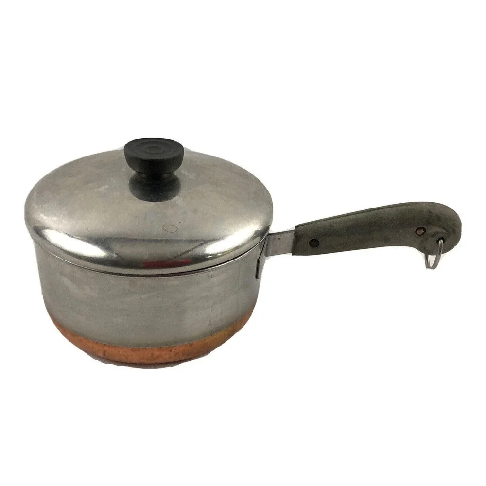 Revere Ware Copper Clad 1.5 Quart Sauce Pan Pre 1968 Process With Lid‎ 2363973