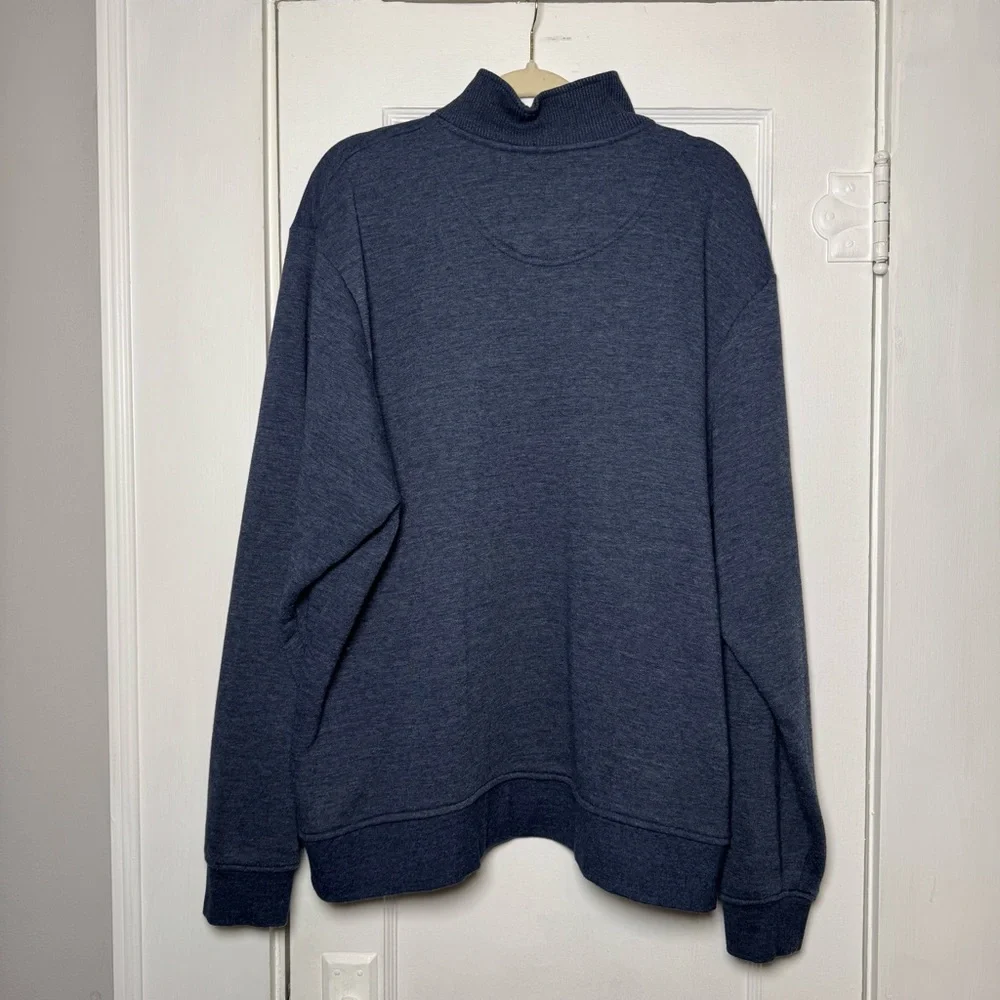 Orvis Signature Quarter Zip Snap Pullover Navy Blue XXL