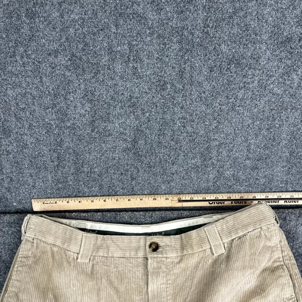 L.L.Bean Corduroy Pants Mens‎ Size 38 Beige Comfort Waist Casual Straight Leg