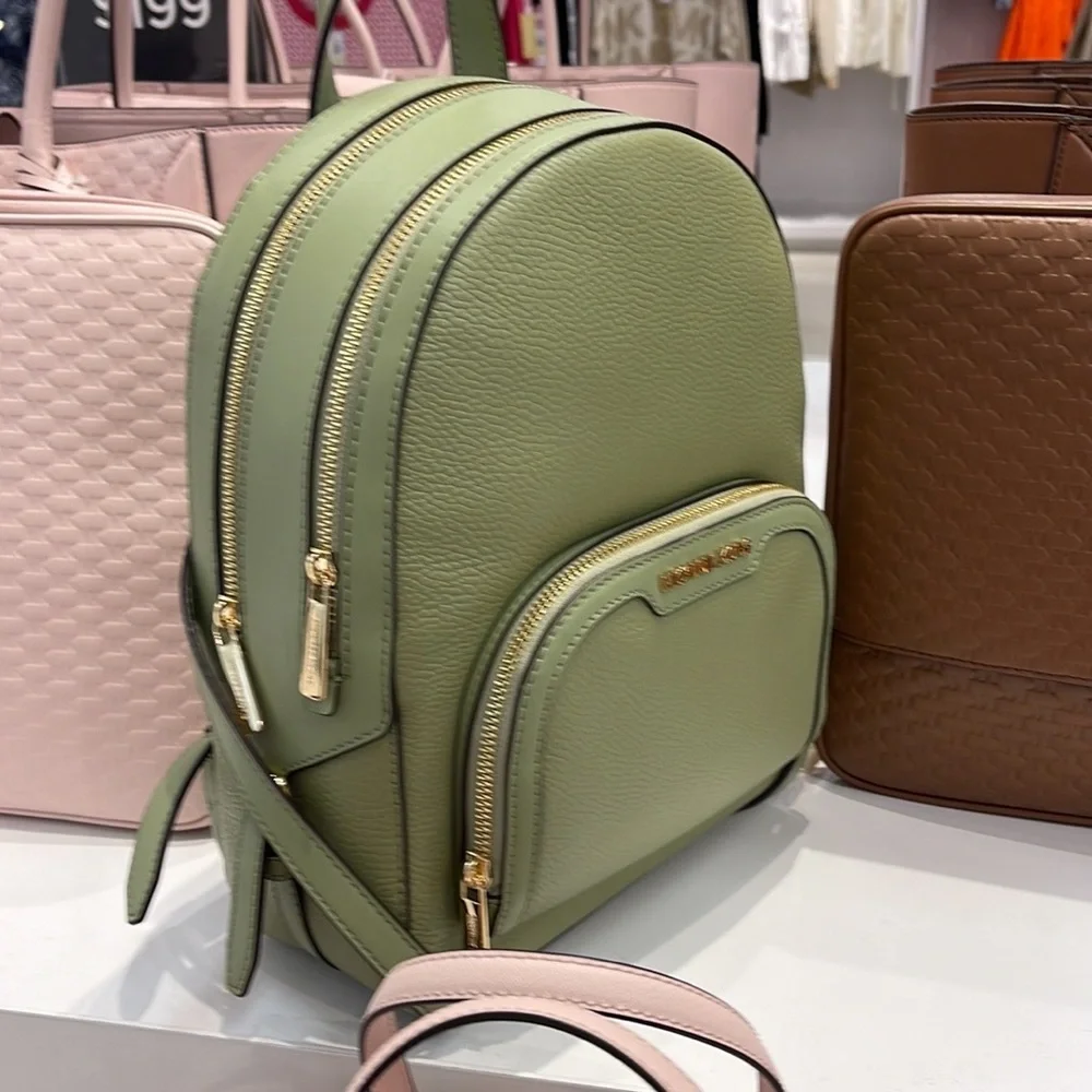 Michael Kors Jaycee Medium Logo Backpack  Light Sage