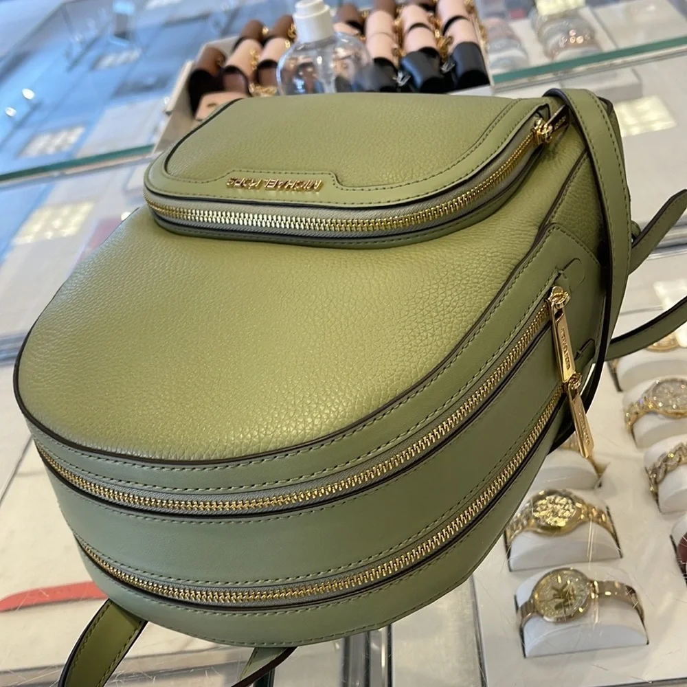 Michael Kors Jaycee Medium Logo Backpack  Light Sage