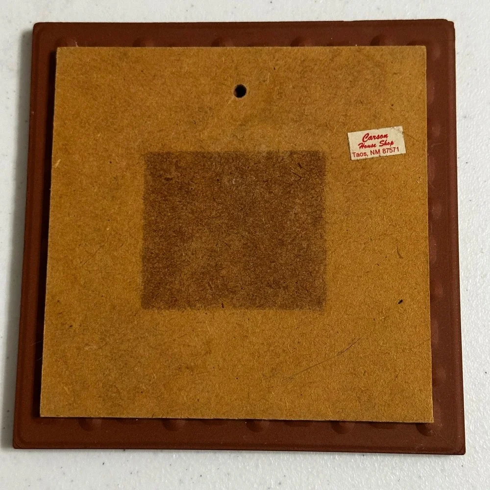 Vintage 1982 Cleo Teissedre Signed Art Tile Pueblo Chili‎ Ristra Pottery 6x6