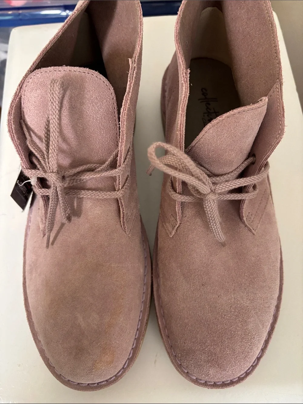 Clarks Bushacre 2 Men's Suede Chukka Boots Lavender Mauve Size 10 NEW