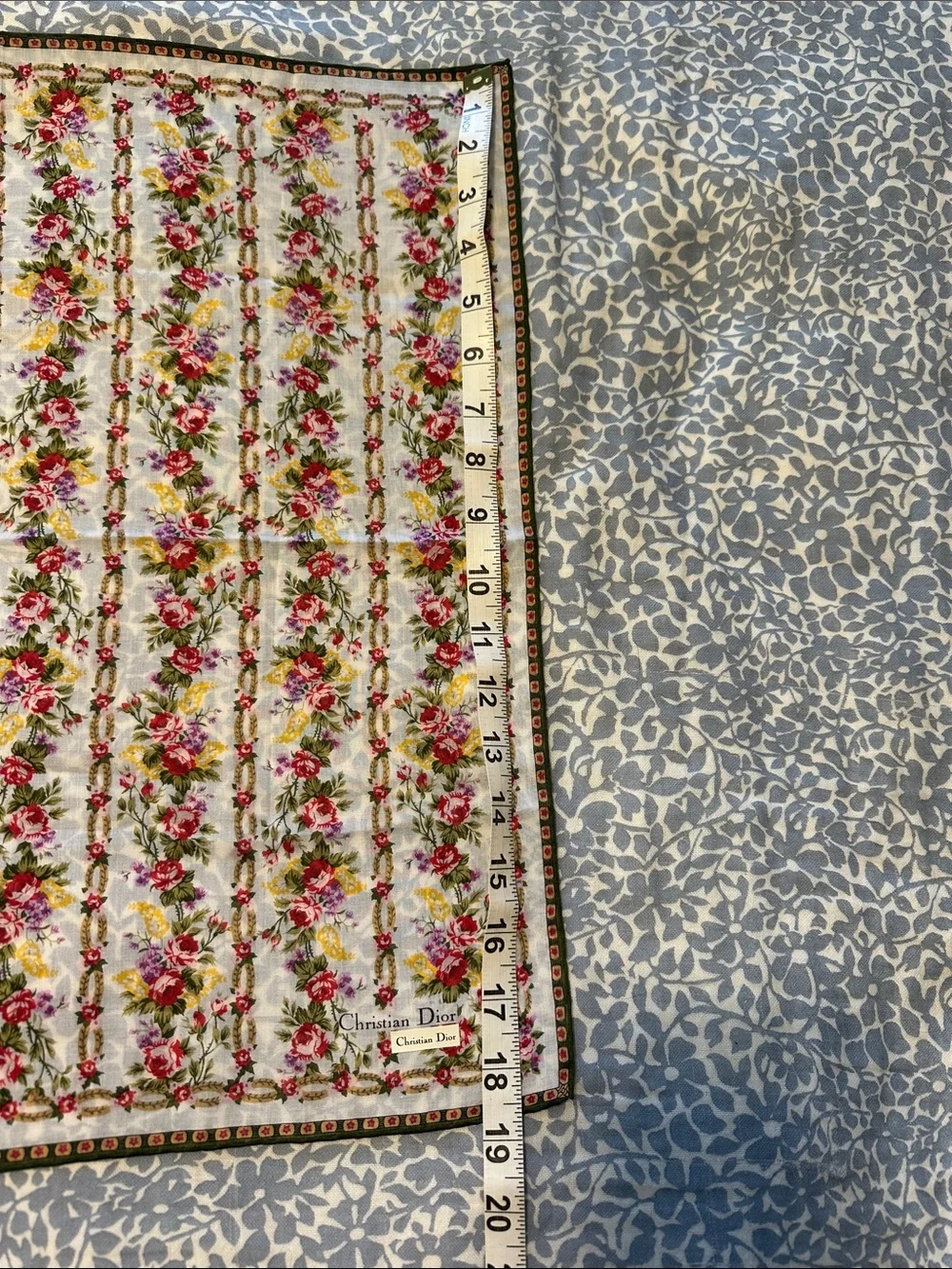 Christian Dior Floral Silk Hair Scarf/Handkerchief - NEW