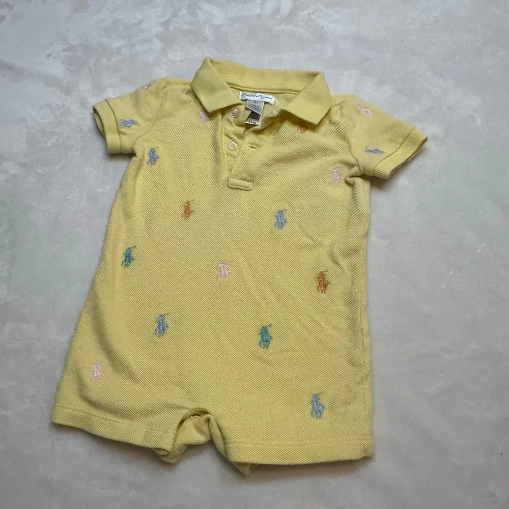 Ralph Lauren All Over Logo Romper sz 3M