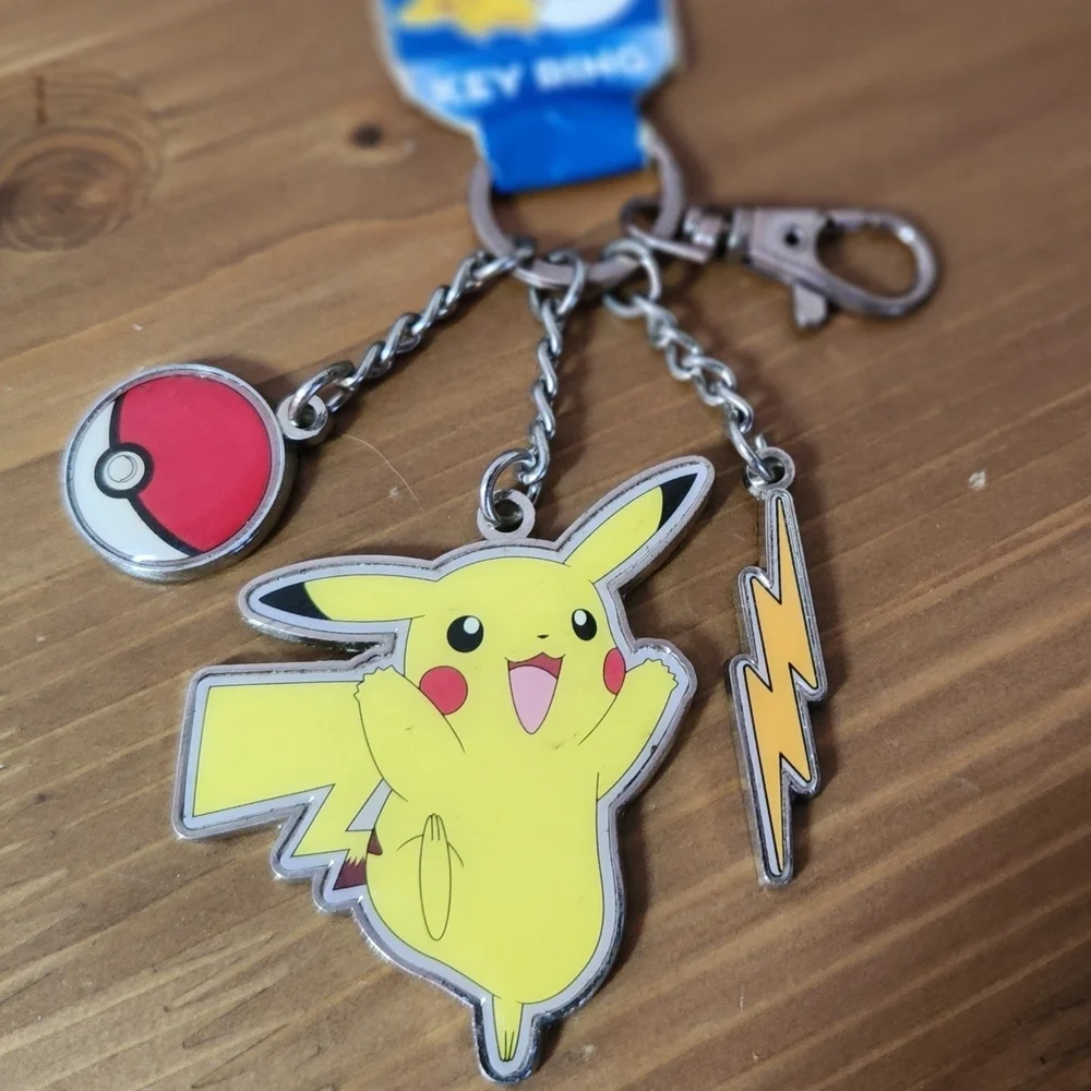 Pokemon Yellow and Black Pikachu Wallet and Key Ring Set