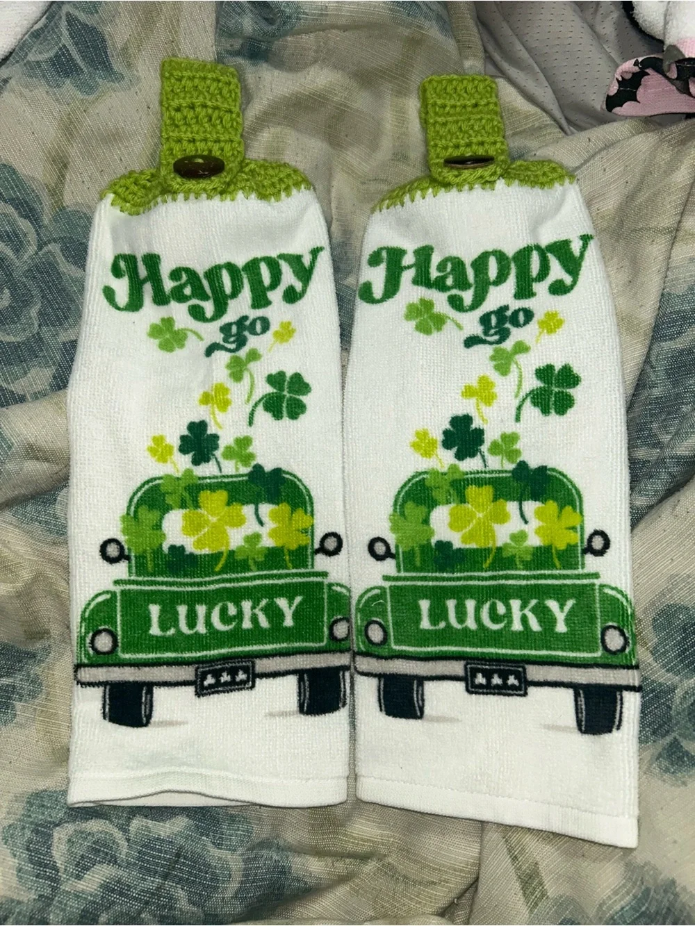Happy Go Lucky Green St. Patrick's Kitchen Towel Set