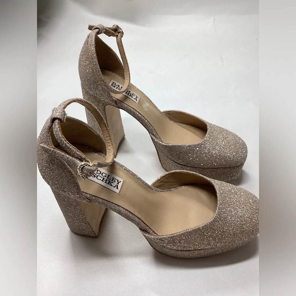 Badgley Mischka Jayda Ankle‎ Strap Platform Pumps Size 7.5