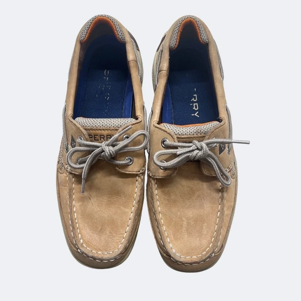 Sperry Top-Sider Boat Deck‎ Shoes Mens Size 8 Brown Leather Lace Up Nautical