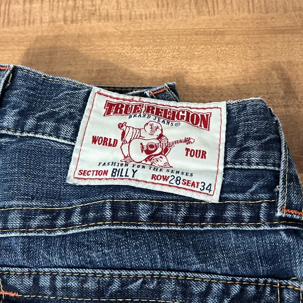 Vintage‎ True Religion World Tour Men's Jeans Billy Row 28 Seat 34 USA