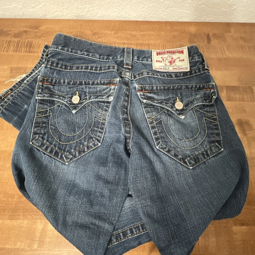 Vintage‎ True Religion World Tour Men's Jeans Billy Row 28 Seat 34 USA