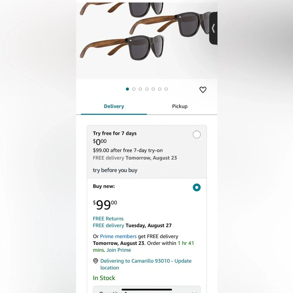 Classic sunnies with wood lateral frame black and brown