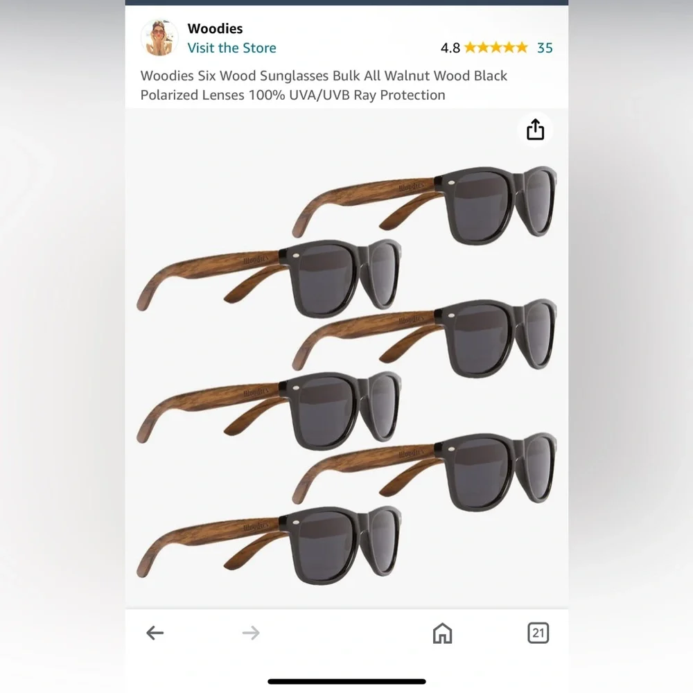 Classic sunnies with wood lateral frame black and brown