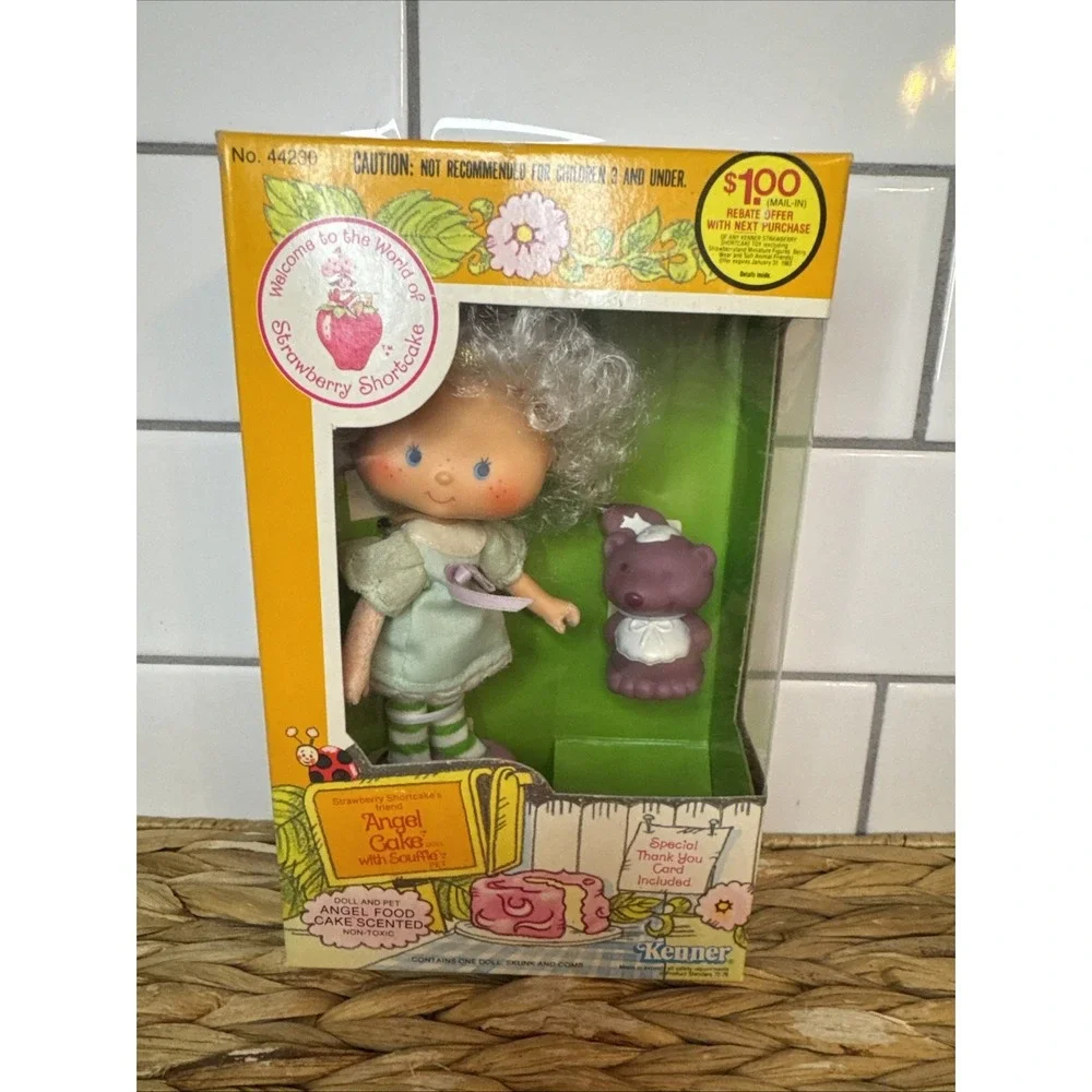 NRFB Vintage 1982 ANGEL CAKE with SOUFFLE Strawberry Shortcake‎ Doll SEALED BOX
