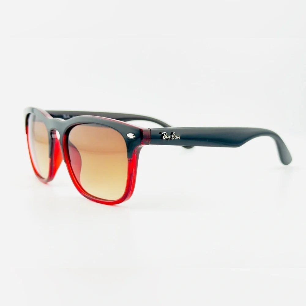 Ray-Ban Sunglasses Steve RB4487 Polished Black on Red Frame Gradient Lenses