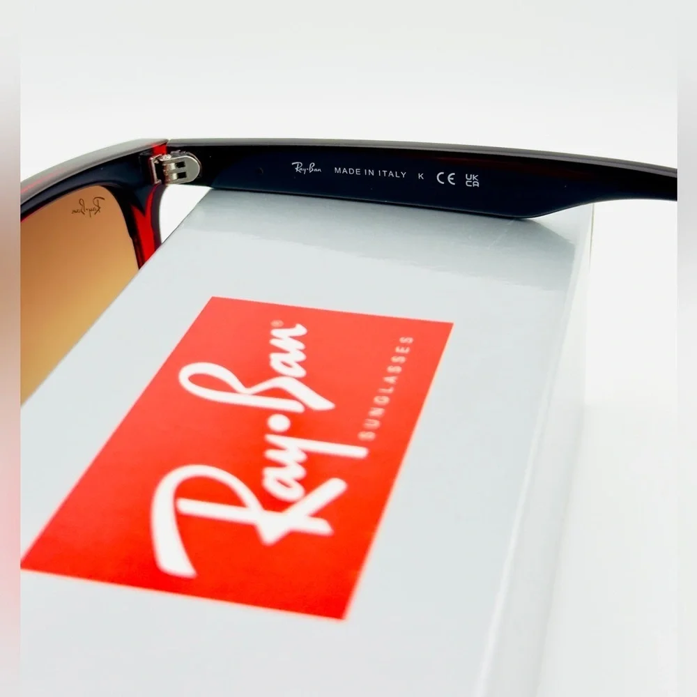 Ray-Ban Sunglasses Steve RB4487 Polished Black on Red Frame Gradient Lenses