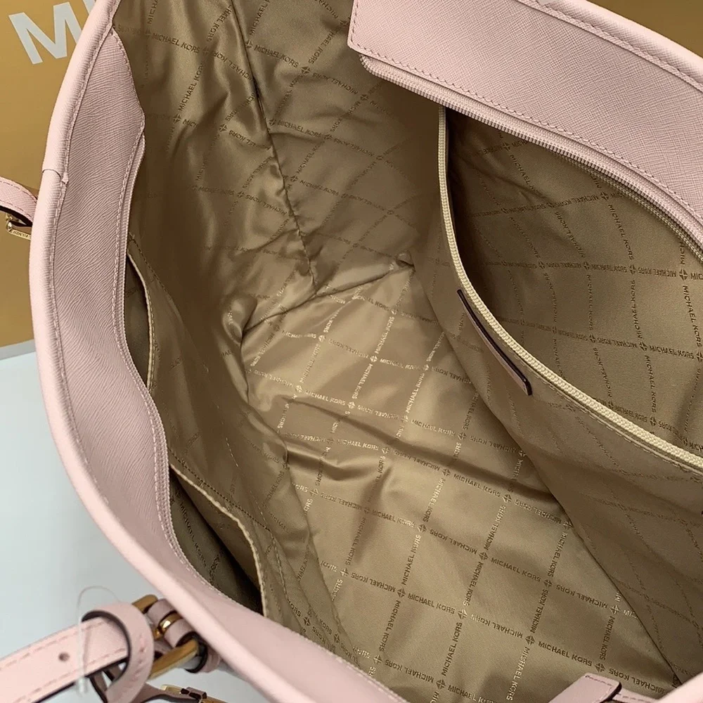 MICHAEL KORS POWDER BLUSH COLOR  Jet Set Travel Large Logo Tote Bag
