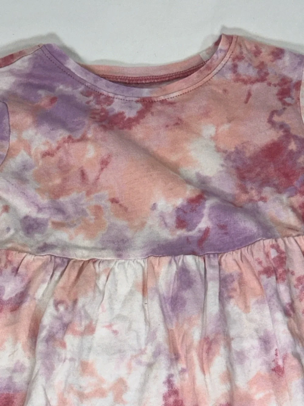 Old Navy Toddler Girl 3T Pink Purple Tie Dye Long Sleeve Casual Skater Dress