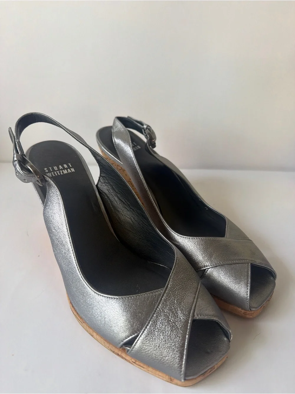 Stuart Weitzman metallic silver